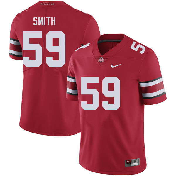 Men #59 Landon Smith Ohio State Buckeyes College Football Jerseys Stitched-Red